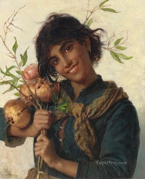 ザクロを持つ少女 ソフィー・ゲンゲンブレ・アンダーソン Oil Paintings